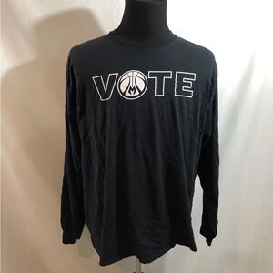 NBA Milwaukee Bucks VOTE black Long Sleeve T - Men’s 2XL, Chest 25”, Length 27”